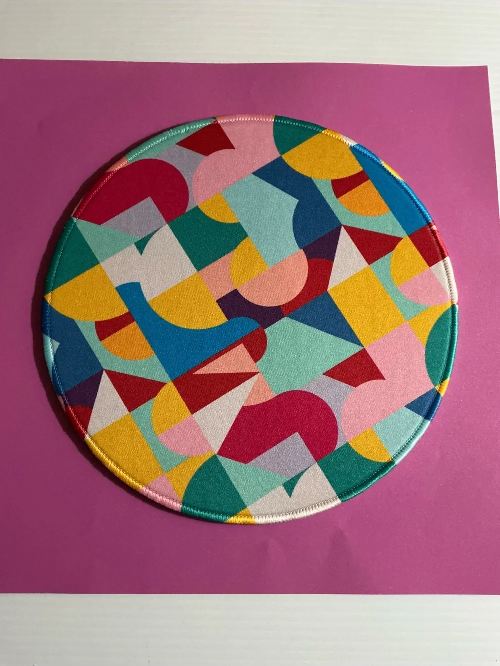 2 Matching Colorful Multicolor Art Geometric Mouse Pads